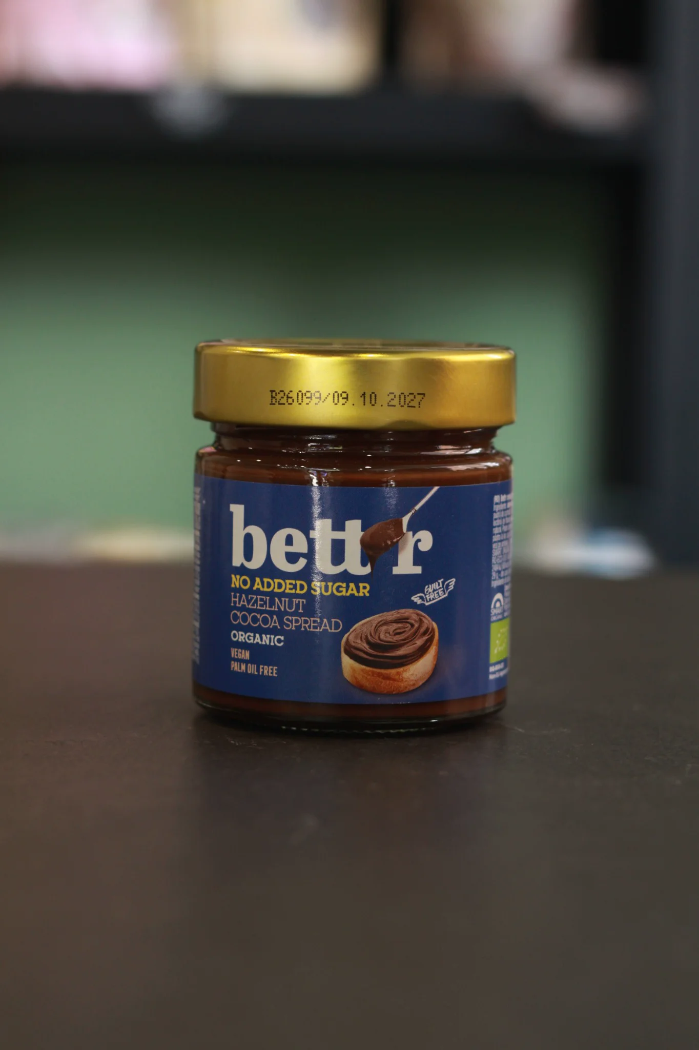 better-hazelnut-cocoa-spread-no-added-sugar Био веган лешниково какаов крем за мазане Bett'r 250 грама в стъклен буркан здравословен течен шоколад без добавена захар от фермерски магазин Дружба